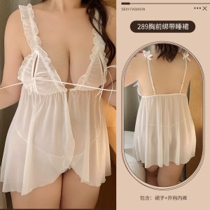 大码情趣内衣性感纯欲风透视小胸睡衣套装 - 图片 2
